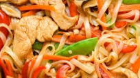 Loaded Rice Noodle Stir Fry with Crispy Garlic {gluten free + dairy free + vegan option} Loaded Rice Noodle Stir Fry with Crispy Garlic {gluten free + dairy free + vegan option}
