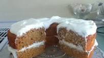pumpkin angle food cake with creamy ginger filling pumpkin angle food cake with creamy ginger filling