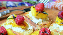 Grilled Mango & Raspberry Mint Crostini Grilled Mango & Raspberry Mint Crostini