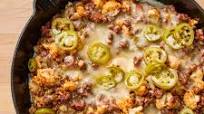 Cheesy Ground Beef & Cauliflower Casserole Cheesy Ground Beef & Cauliflower Casserole