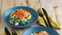 Salmon with Red Potatoes and Spinach Salmon with Red Potatoes and Spinach