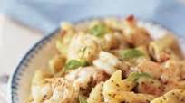 Shrimp and Pasta with Creamy Pesto Sauce Shrimp and Pasta with Creamy Pesto Sauce
