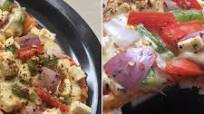 Pizza | Veg paneer tawa/pan pizza | Homemade thin crust pan pizza Pizza | Veg paneer tawa/pan pizza | Homemade thin crust pan pizza