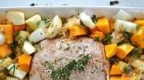 Roasted Pork with Brown Sugar & Rosemary Roasted Butternut Squash & Apples Roasted Pork with Brown Sugar & Rosemary Roasted Butternut Squash & Apples