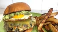 Black bean burgers and fries Black bean burgers and fries