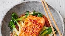 Teriyaki salmon with sesame pak choi Teriyaki salmon with sesame pak choi