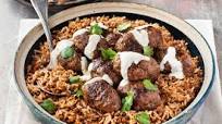 Middle Eastern lamb koftas with aromatic lentil rice Middle Eastern lamb koftas with aromatic lentil rice