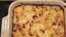 Cheese and bacon potato bake Cheese and bacon potato bake