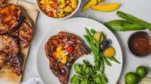 Glazed Smoky Grilled Pork Chops With Mango Salsa Glazed Smoky Grilled Pork Chops With Mango Salsa