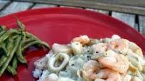 Seafood Medley in Garlic Wine Sauce - Recipe Seafood Medley in Garlic Wine Sauce - Recipe