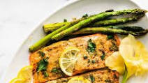 Baked Salmon and Asparagus with Herb Sauce Baked Salmon and Asparagus with Herb Sauce