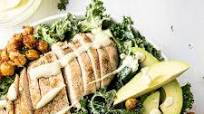 Avocado Kale Chicken Caesar Salad with Crispy Parmesan Chickpeas Avocado Kale Chicken Caesar Salad with Crispy Parmesan Chickpeas