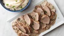 Slow-Cooker Pork Tenderloin with Bacon and Mushroom Gravy Slow-Cooker Pork Tenderloin with Bacon and Mushroom Gravy