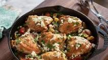 Mediterranean Chicken Thighs with Potatoes, Peppers and Feta Mediterranean Chicken Thighs with Potatoes, Peppers and Feta