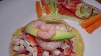 Receta de Tostadas de surimi con camarón Receta de Tostadas de surimi con camarón