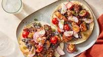 Chipotle Chicken Tostadas with Black Bean Mash & Tomato-Radish Salsa Chipotle Chicken Tostadas with Black Bean Mash & Tomato-Radish Salsa