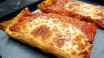 Sicilian Pizza With Pepperoni and Spicy Tomato Sauce Sicilian Pizza With Pepperoni and Spicy Tomato Sauce