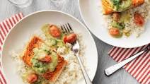 Salmon with Creamy Pesto Sauce Salmon with Creamy Pesto Sauce