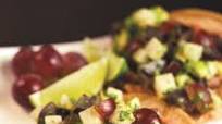 Easy Vegetarian Tostadas with Fresh Grape Salsa Easy Vegetarian Tostadas with Fresh Grape Salsa