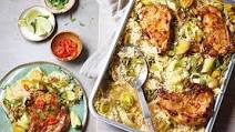 Spicy pork chop traybake Spicy pork chop traybake