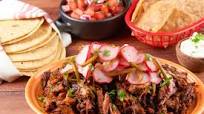 Pork Shank Carnitas Platter With Pickled Vegetables and Homemade Salsa Pork Shank Carnitas Platter With Pickled Vegetables and Homemade Salsa