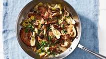 Pork, Mushroom, and Artichoke Fricassee Pork, Mushroom, and Artichoke Fricassee