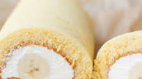 Japanese Banana Swiss Roll Cake Japanese Banana Swiss Roll Cake