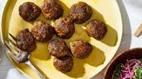 Lamb Meatballs With Tahini Sauce & Red Onion Salad Lamb Meatballs With Tahini Sauce & Red Onion Salad