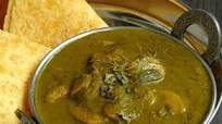 Kashmiri Saag Haddar Yakhni /Kashmiri Style Mushroom in Spinach -Yogurt Sauce Kashmiri Saag Haddar Yakhni /Kashmiri Style Mushroom in Spinach -Yogurt Sauce
