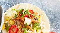 Mini jackfruit tacos with charred sweetcorn & gochujang mayo Mini jackfruit tacos with charred sweetcorn & gochujang mayo