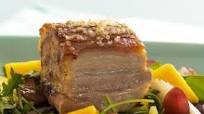 Crispy Roasted Pork Belly with Summer salad and a citrus dressing Crispy Roasted Pork Belly with Summer salad and a citrus dressing