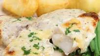 Cheesy Fish Bake with New Potatoes, Carrots and Peas Cheesy Fish Bake with New Potatoes, Carrots and Peas