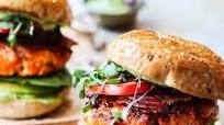 BLT Salmon Burgers with Avocado Chive Yogurt Aioli BLT Salmon Burgers with Avocado Chive Yogurt Aioli