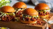 Spicy barbacoa pulled-pork sliders with apple slaw Spicy barbacoa pulled-pork sliders with apple slaw