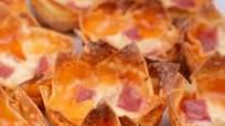 Ham & Pineapple Pizza Wonton Cups Ham & Pineapple Pizza Wonton Cups