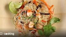 Stir-fried noodles with shrimp and pork belly Stir-fried noodles with shrimp and pork belly