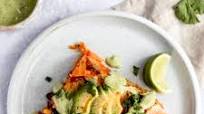Sweet Potato Black Bean Enchiladas with Avocado Lime Crema Sweet Potato Black Bean Enchiladas with Avocado Lime Crema