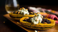 Stuffed Delicata Squash With Lentils and Cashew Raita Stuffed Delicata Squash With Lentils and Cashew Raita