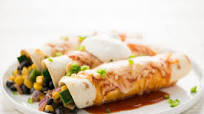 Black Bean Enchiladas with poblano pepper Black Bean Enchiladas with poblano pepper