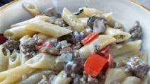 Sausage and Mostaccioli With Rich Cream Sauce Sausage and Mostaccioli With Rich Cream Sauce