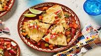 Sweet Potato and Poblano Quesadillas with Southwest Crema and Radish Tomato Salad Sweet Potato and Poblano Quesadillas with Southwest Crema and Radish Tomato Salad