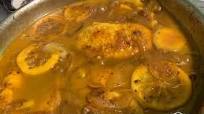 Pan-Fried Pork Chops With Olives in Lemon And Turmeric Butter Sauce Pan-Fried Pork Chops With Olives in Lemon And Turmeric Butter Sauce