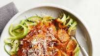 Zoodles with Tomato Sauce and Sausage Zoodles with Tomato Sauce and Sausage