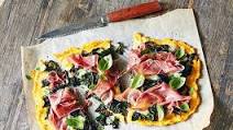 Spinach and mozzarella polenta pizza Spinach and mozzarella polenta pizza