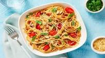 Sun-Dried Tomato & Basil Spaghetti with Almonds & Parmesan Sun-Dried Tomato & Basil Spaghetti with Almonds & Parmesan