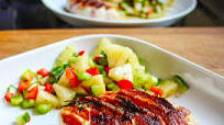 Bacon Wrapped Chicken and Fresh Pineapple Salsa Bacon Wrapped Chicken and Fresh Pineapple Salsa