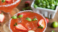 Strawberry Basil Margarita On The Rocks Strawberry Basil Margarita On The Rocks