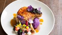 Organic pork chop, prunes, red cabbage, Greek yoghurt Organic pork chop, prunes, red cabbage, Greek yoghurt