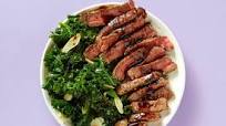 Balsamic-Honey Glazed Steak with Sautéed Kale Balsamic-Honey Glazed Steak with Sautéed Kale