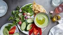 Green Goddess Hummus With Crudités and Crackers Green Goddess Hummus With Crudités and Crackers